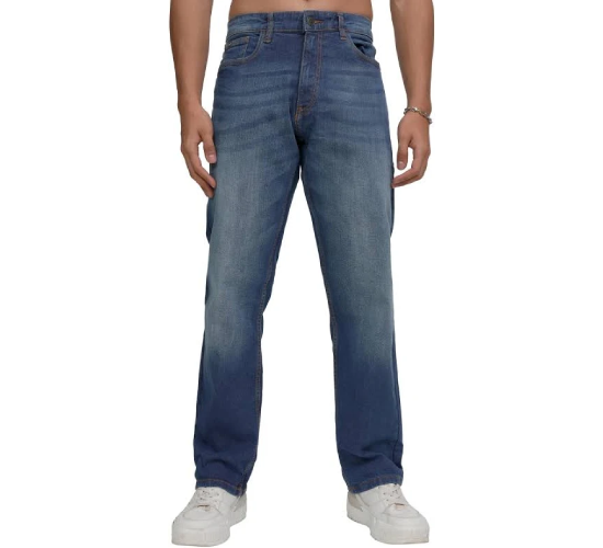 Men's Tapered Fit Clean Look Light Fade Stretchable Jeans