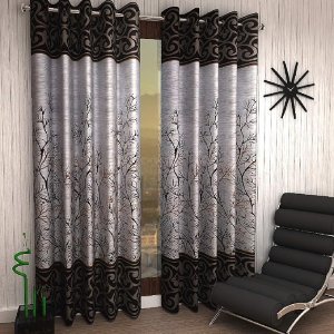 Elegant Panel Eyelet Polyester Door Curtains