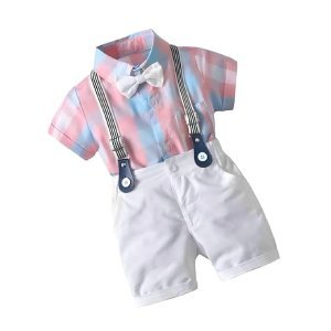 Kids Boys Printed Cotton Short Sleeve Shirt