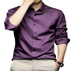 Men's Stylish Solid Satin Casual Shirt